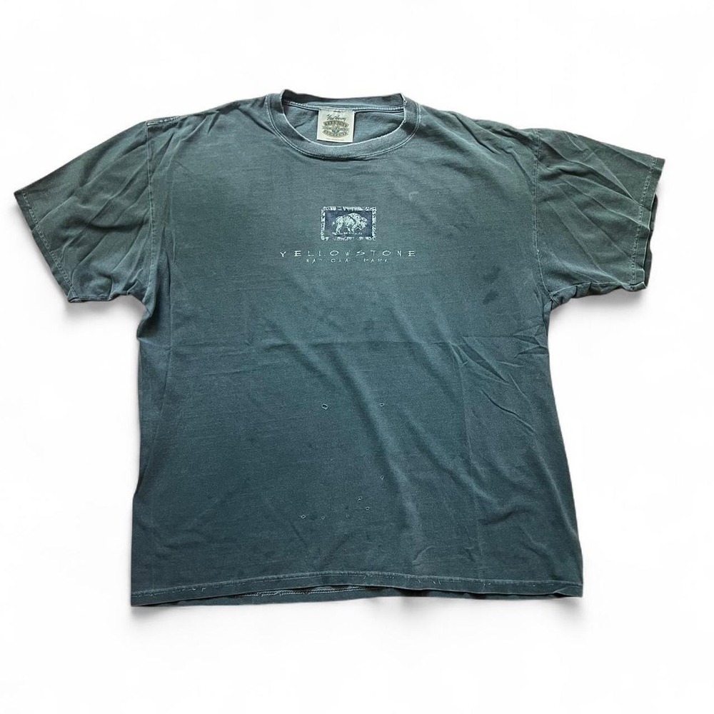 Yellowstone National Park Graphic T-Shirt Faded And Distressed Men's Size XL Y2K